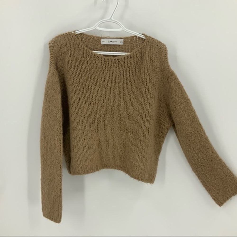Zara knit wool blend crop sweater M